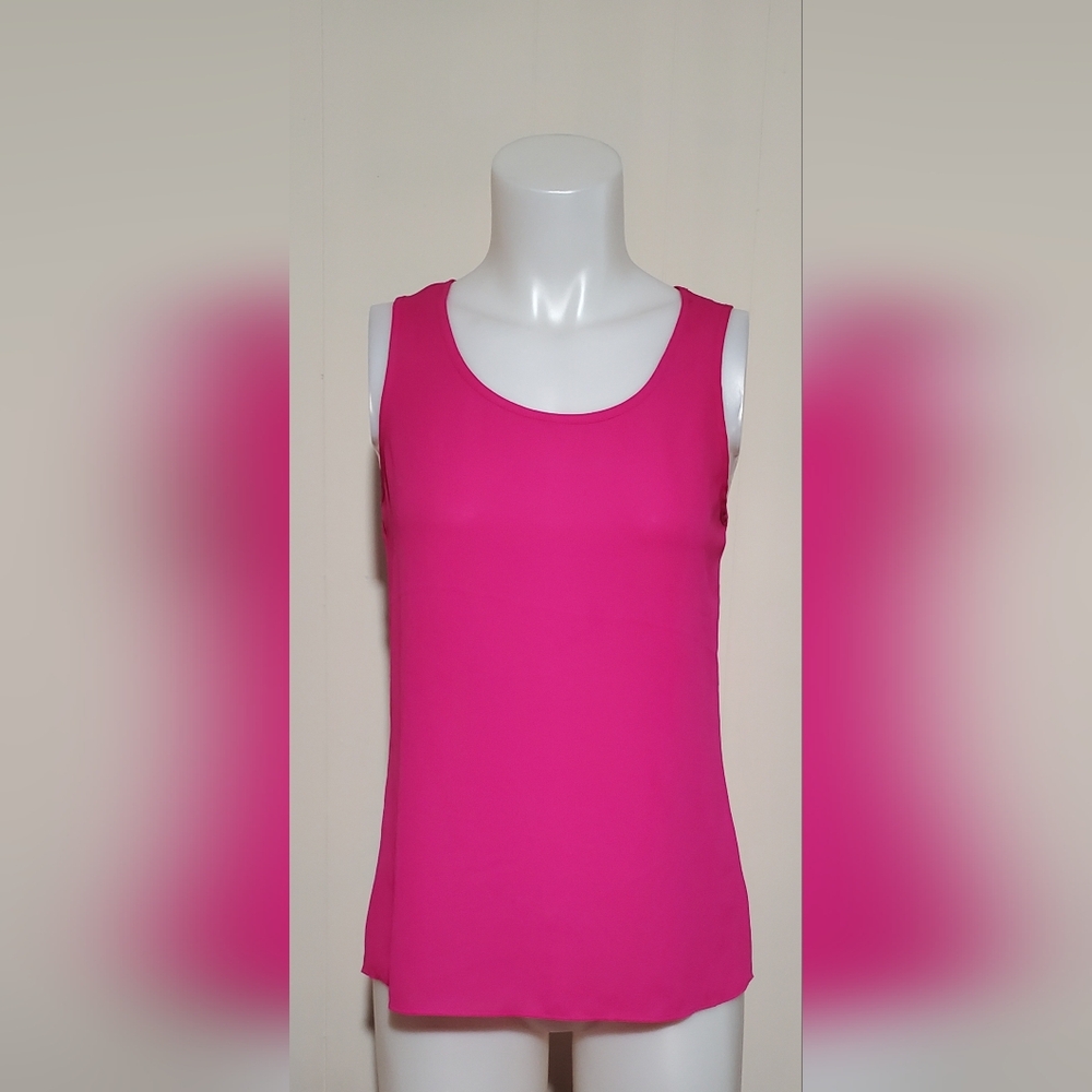Express Pink Fitted Splitback Sleeveless Tank Top